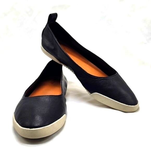 FRYE MELANIE BLACK LEATHER POINTED TOE BALLET SLIP-ON FLATS WOMENS 7 VGUC - Picture 16 of 16